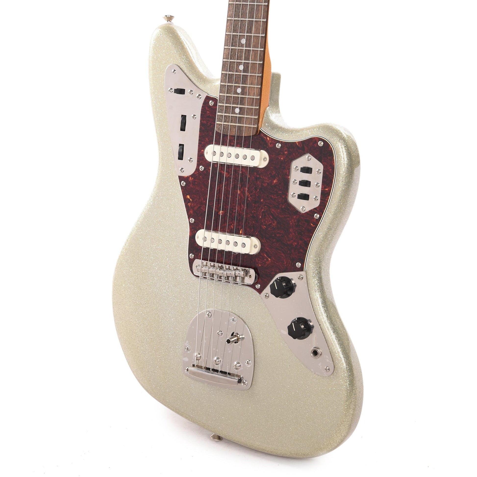 Squier Classic Vibe '60s Jaguar Silver Sparkle w/Matching Headcap Electric Guitars / Solid Body