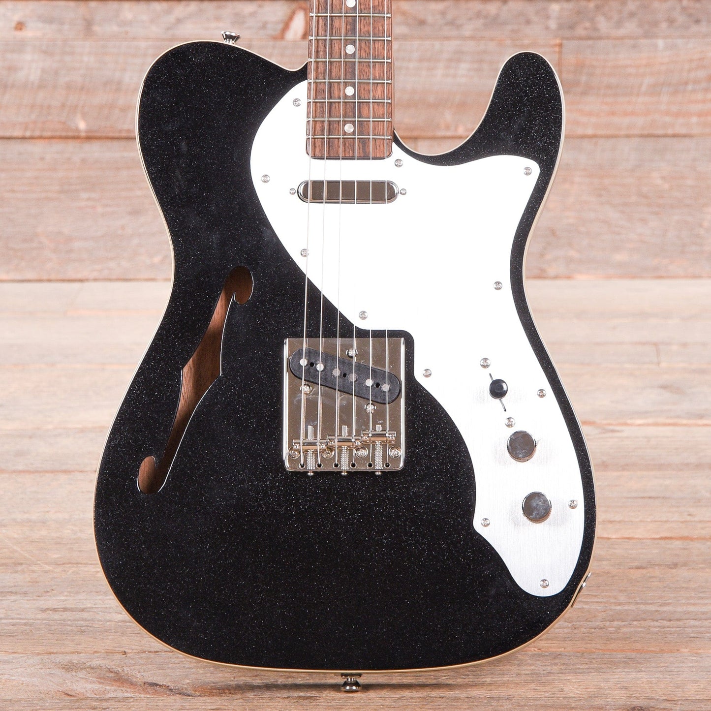 Squier Classic Vibe '60s Telecaster Thinline Black Metallic w/Silver Anodized Pickguard Electric Guitars / Solid Body