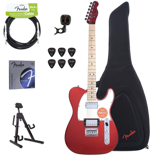 Squier Contemporary Telecaster HH Dark Metallic Red w/Fender Gig Bag, Stand, Cable, Tuner, Picks and Strings Electric Guitars / Solid Body