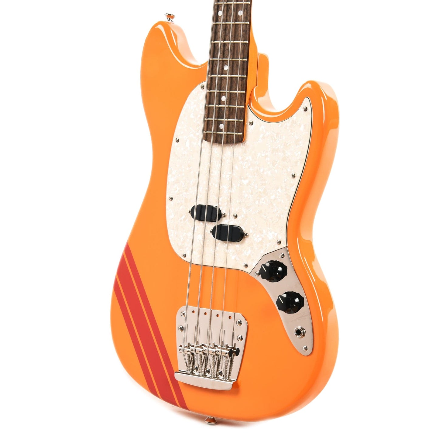 Squier Classic Vibe '60s Competition Mustang Bass Capri Orange w/Dakota Red Stripe