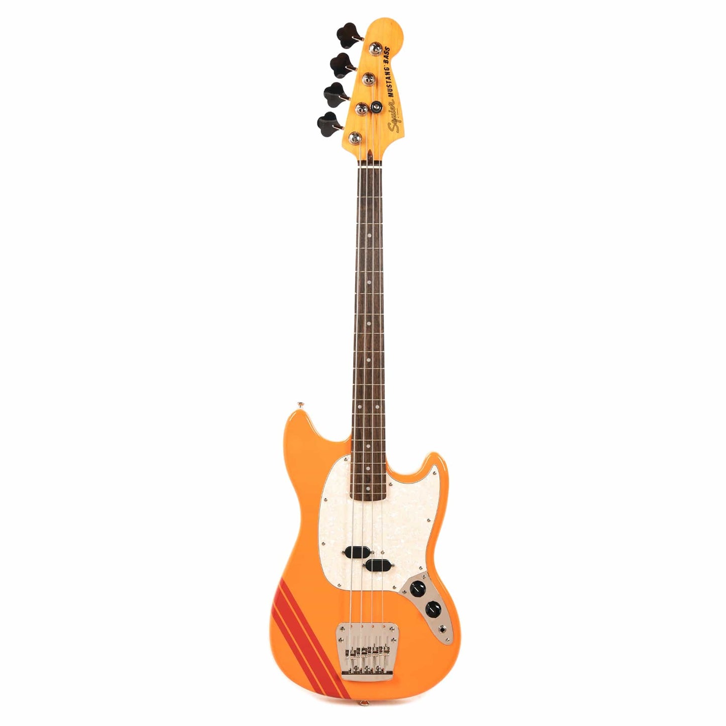 Squier Classic Vibe '60s Competition Mustang Bass Capri Orange w/Dakota Red Stripe