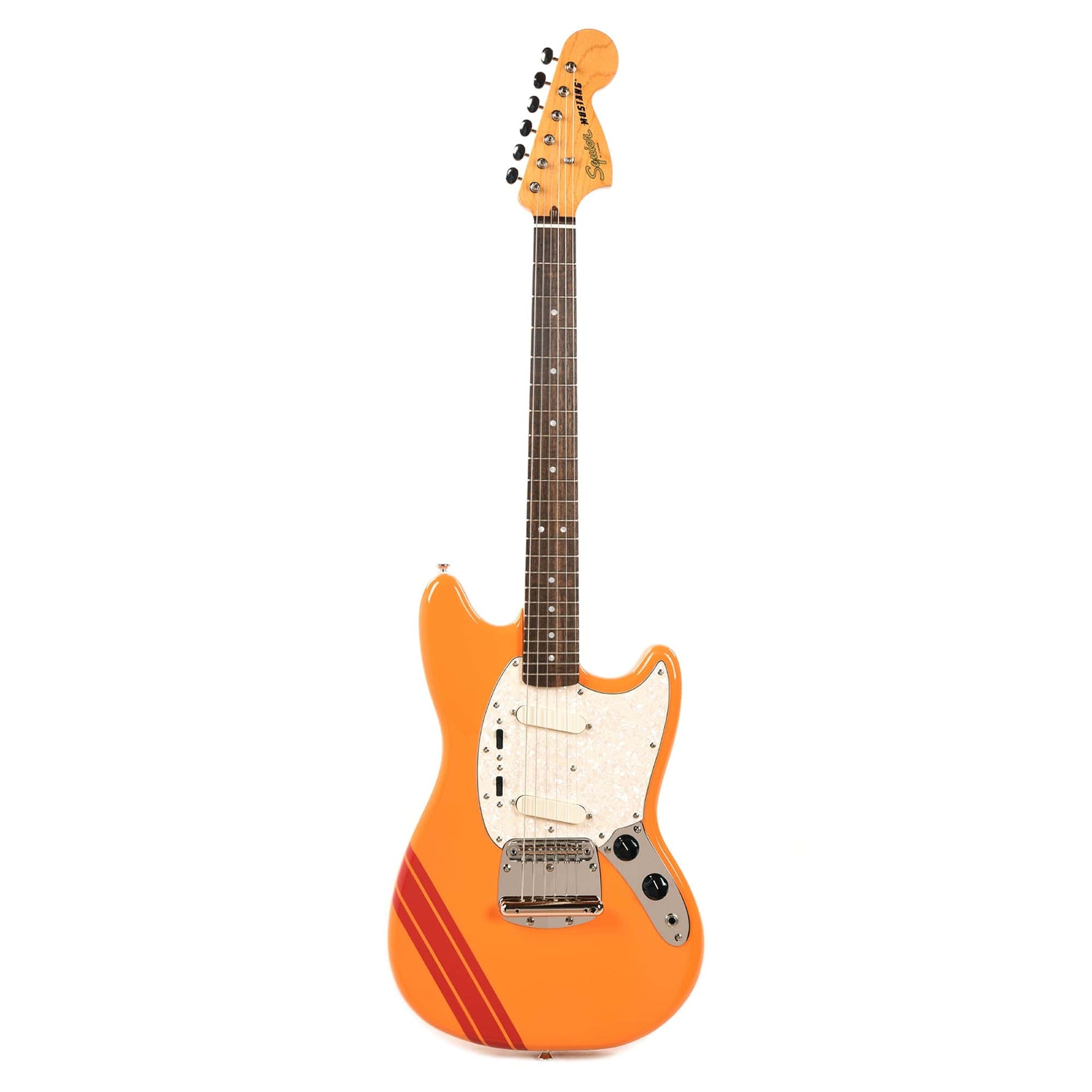 Squier Classic Vibe '60s Competition Mustang Capri Orange w/Dakota Red Stripe