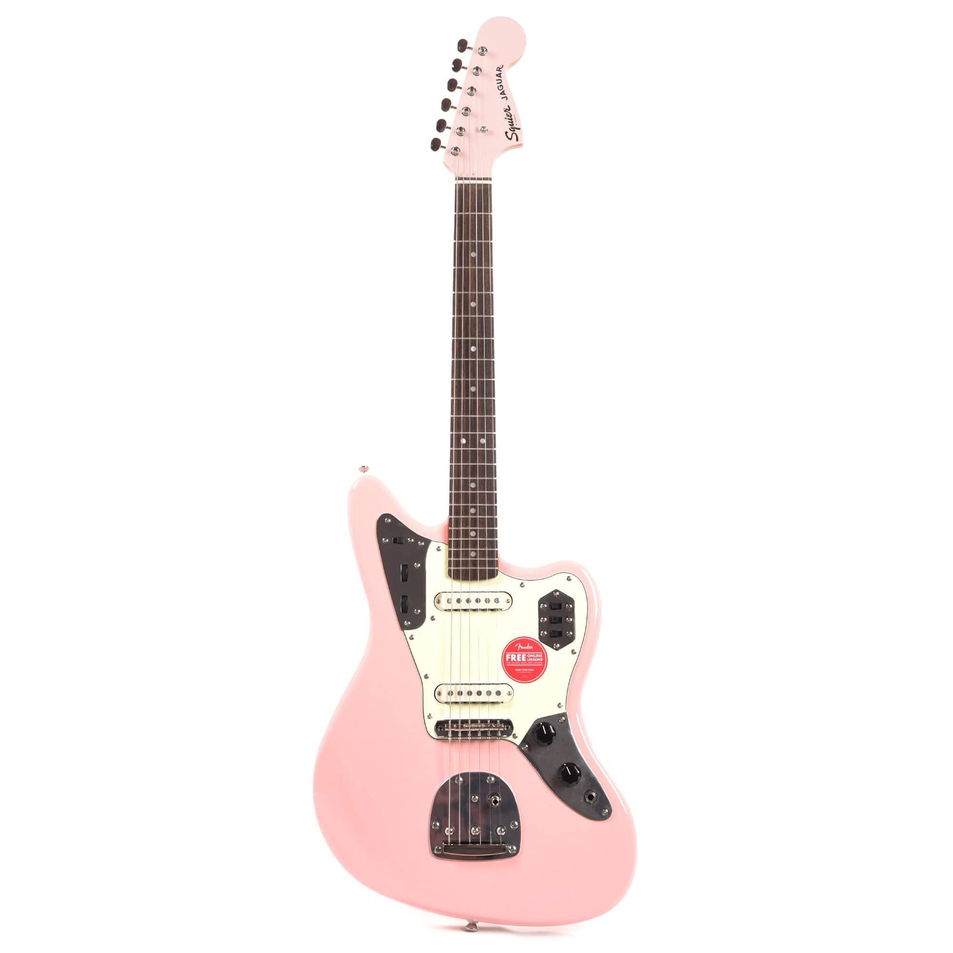 Squier Classic Vibe '60s Jaguar Shell Pink w/Matching Headcap & 3-Ply Mint Pickguard Electric Guitars / Solid Body