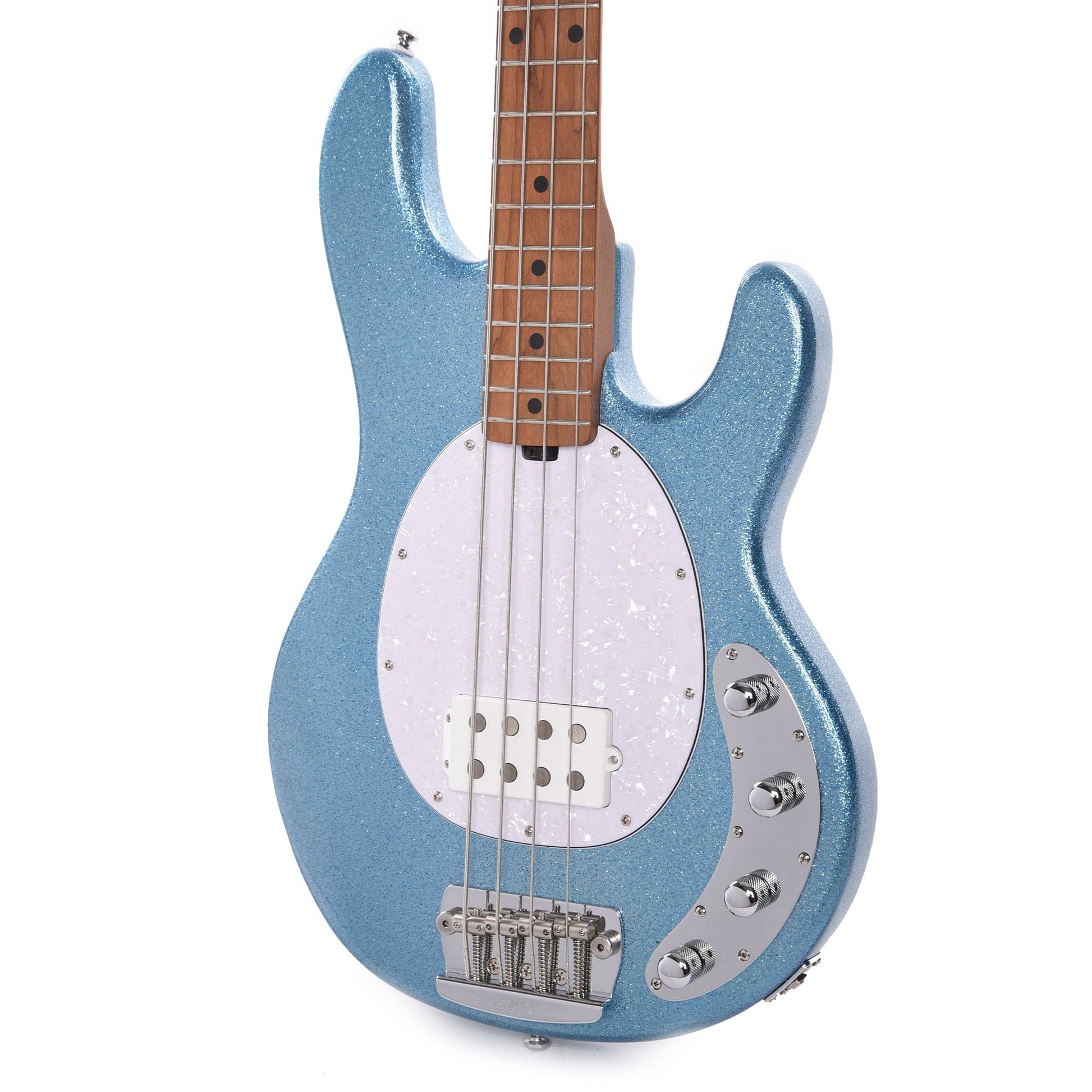 Sterling by Music Man StingRay RAY34 Blue Sparkle Bass Guitars / 4-String