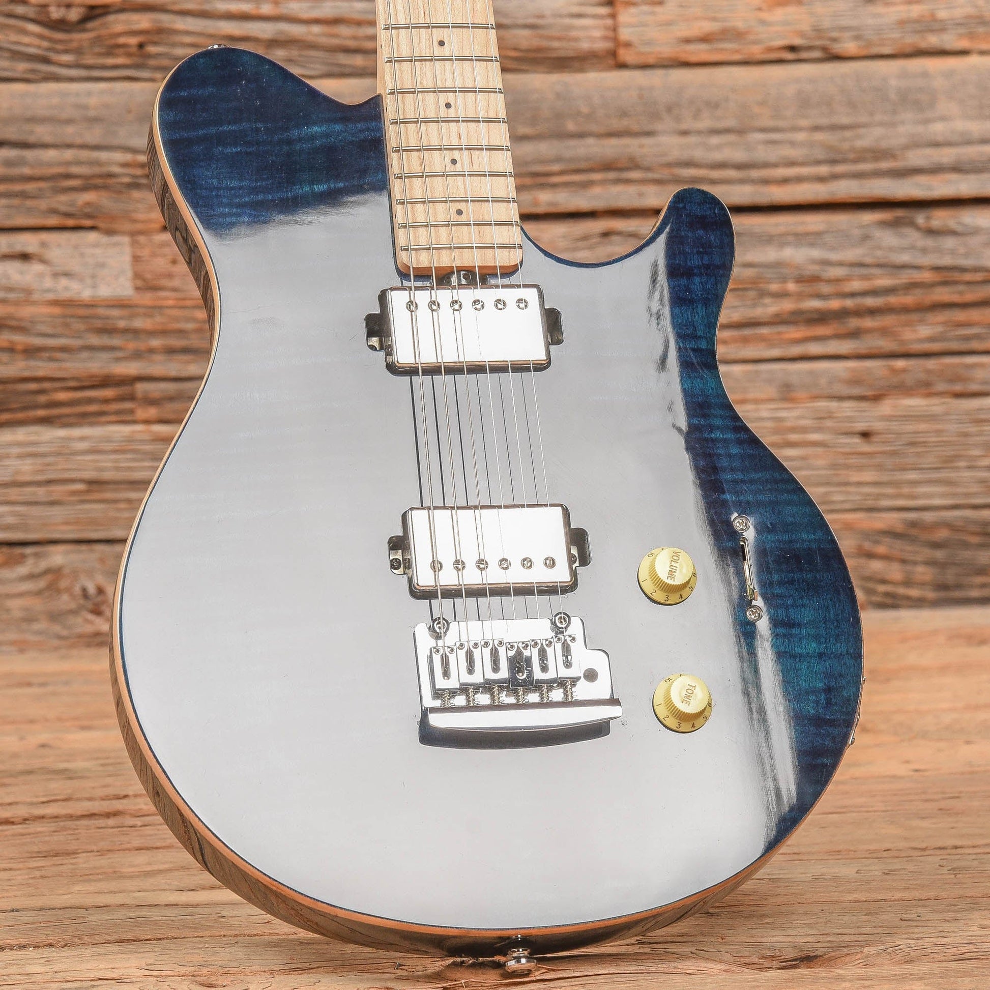 Sterling by Music Man AX3 SUB Axis Transparent Blue Electric Guitars / Solid Body