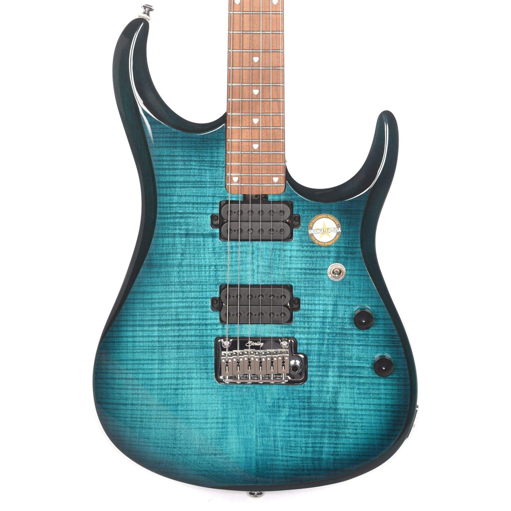 Sterling by Music Man JP150 Flame Top Teal – Chicago Music Exchange