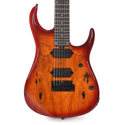 Sterling by Music Man JP157D John Petrucci 7-String Spalted Maple Blood Orange Burst Electric Guitars / Solid Body