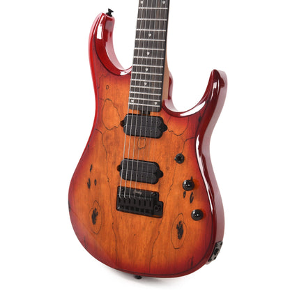 Sterling by Music Man JP157D John Petrucci 7-String Spalted Maple Blood Orange Burst Electric Guitars / Solid Body