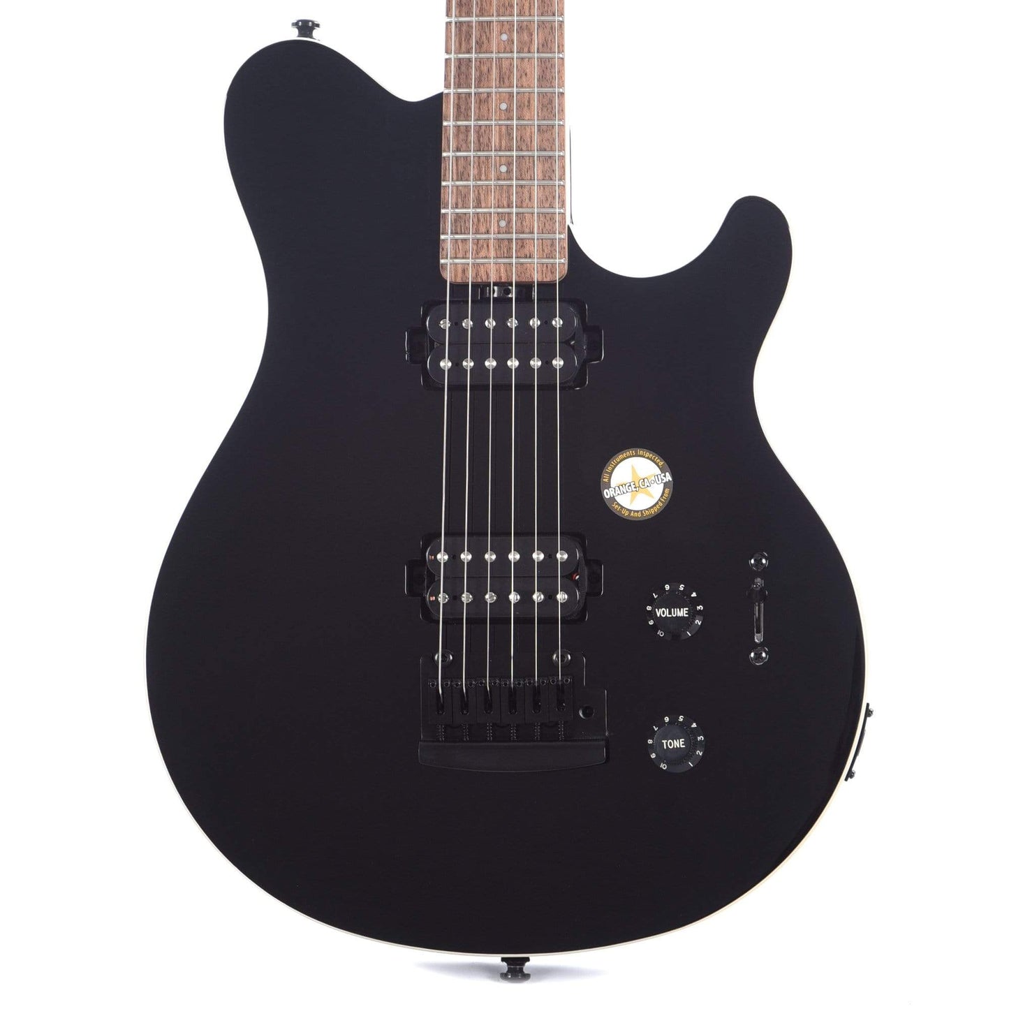 Sterling by Music Man S.U.B. Series Axis Black with White Body Binding Electric Guitars / Solid Body