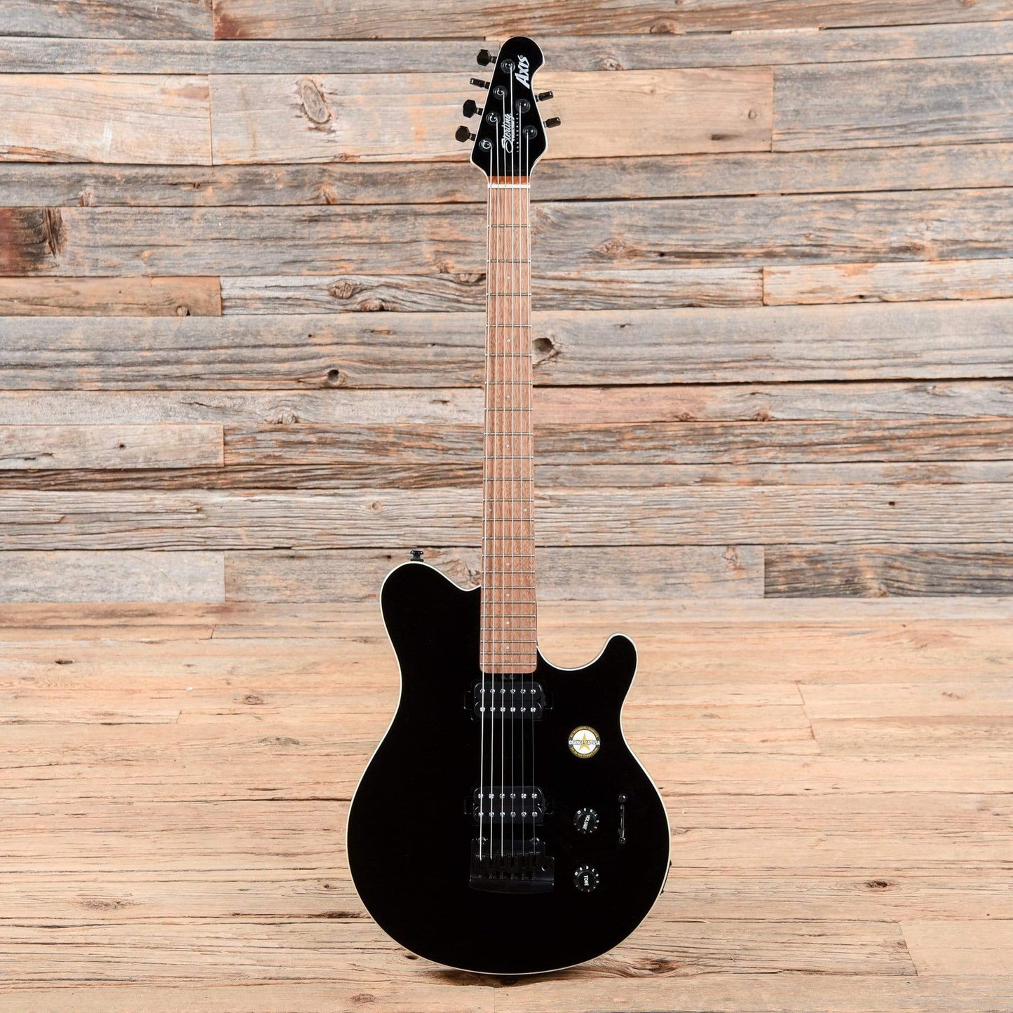 Sterling by Music Man S.U.B. Series Axis Black with White Body Binding Electric Guitars / Solid Body