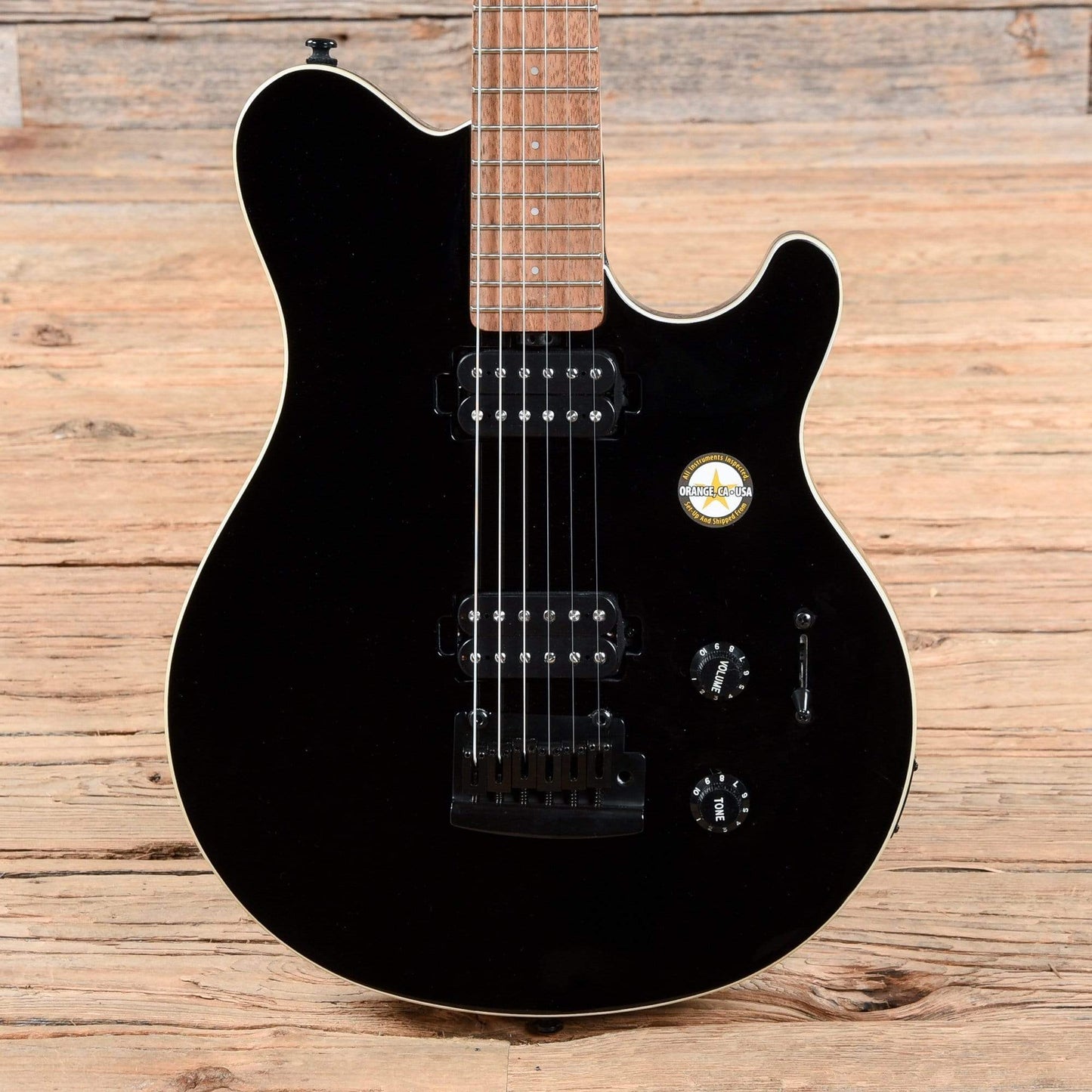 Sterling by Music Man S.U.B. Series Axis Black with White Body Binding Electric Guitars / Solid Body