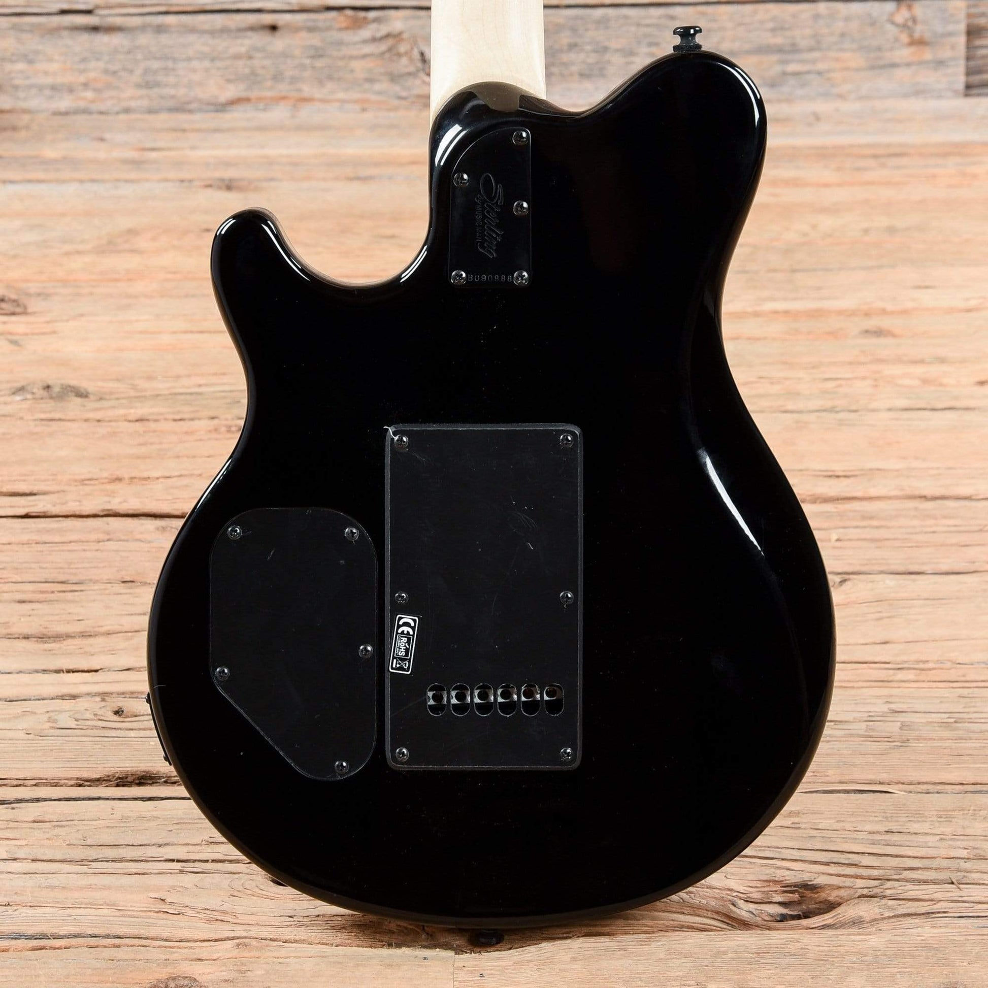 Sterling by Music Man S.U.B. Series Axis Black with White Body Binding Electric Guitars / Solid Body