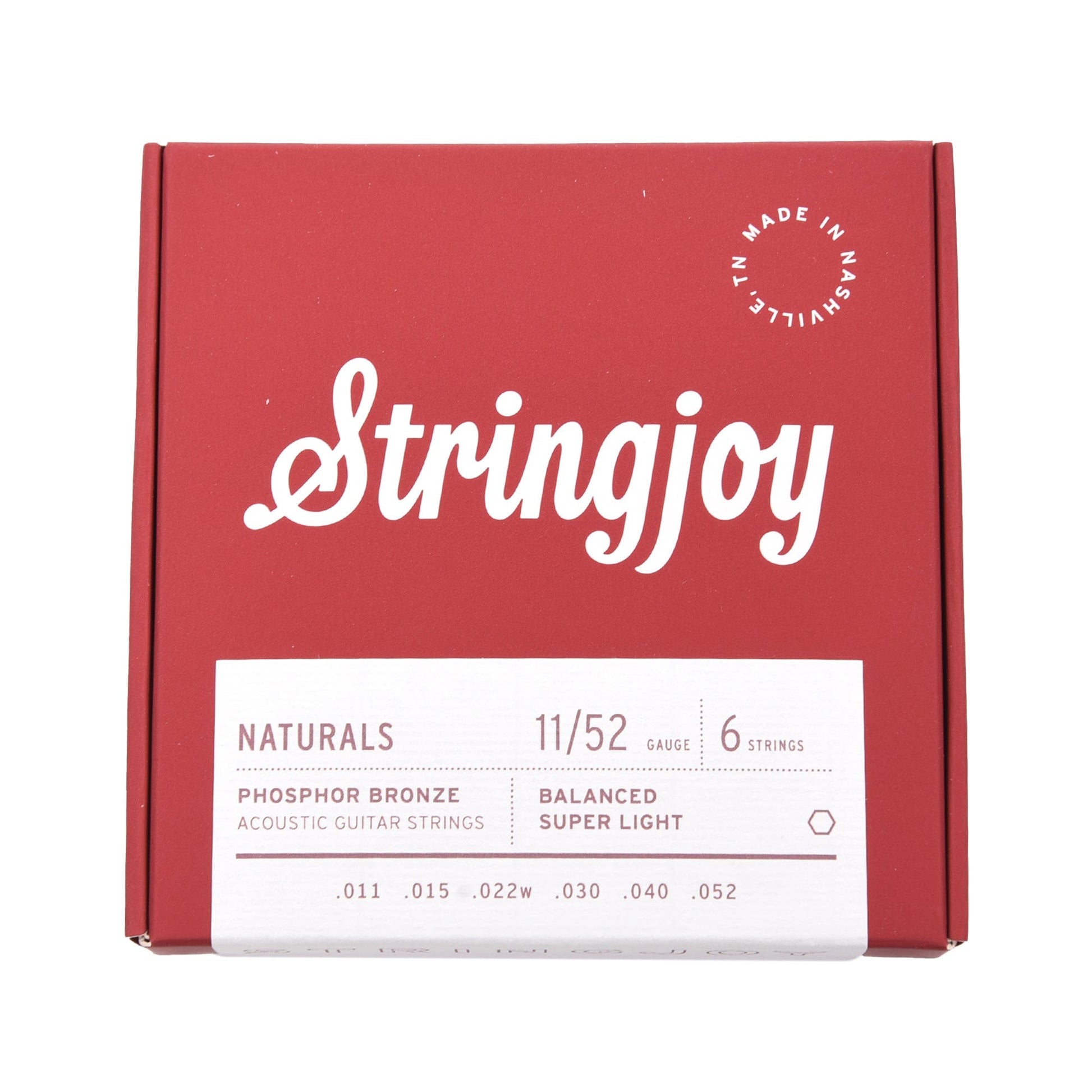 Stringjoy Naturals Super Light Gauge 11-52 Phosphor Bronze Acoustic Guitar Strings Accessories / Strings / Guitar Strings