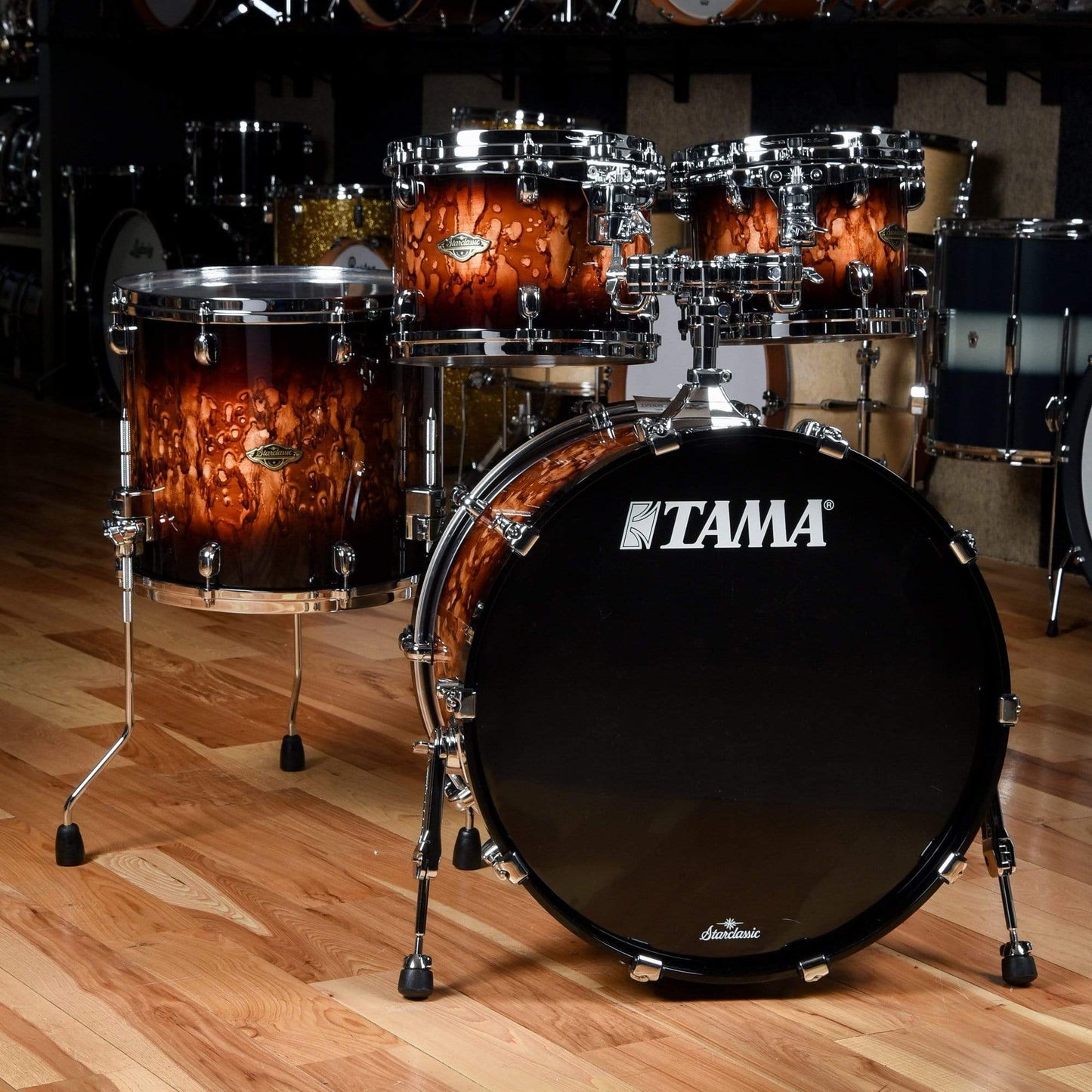 Tama Starclassic 10/12/16/22 4pc. Walnut/Birch Drum Kit Molten Brown Burst Drums and Percussion / Acoustic Drums / Full Acoustic Kits