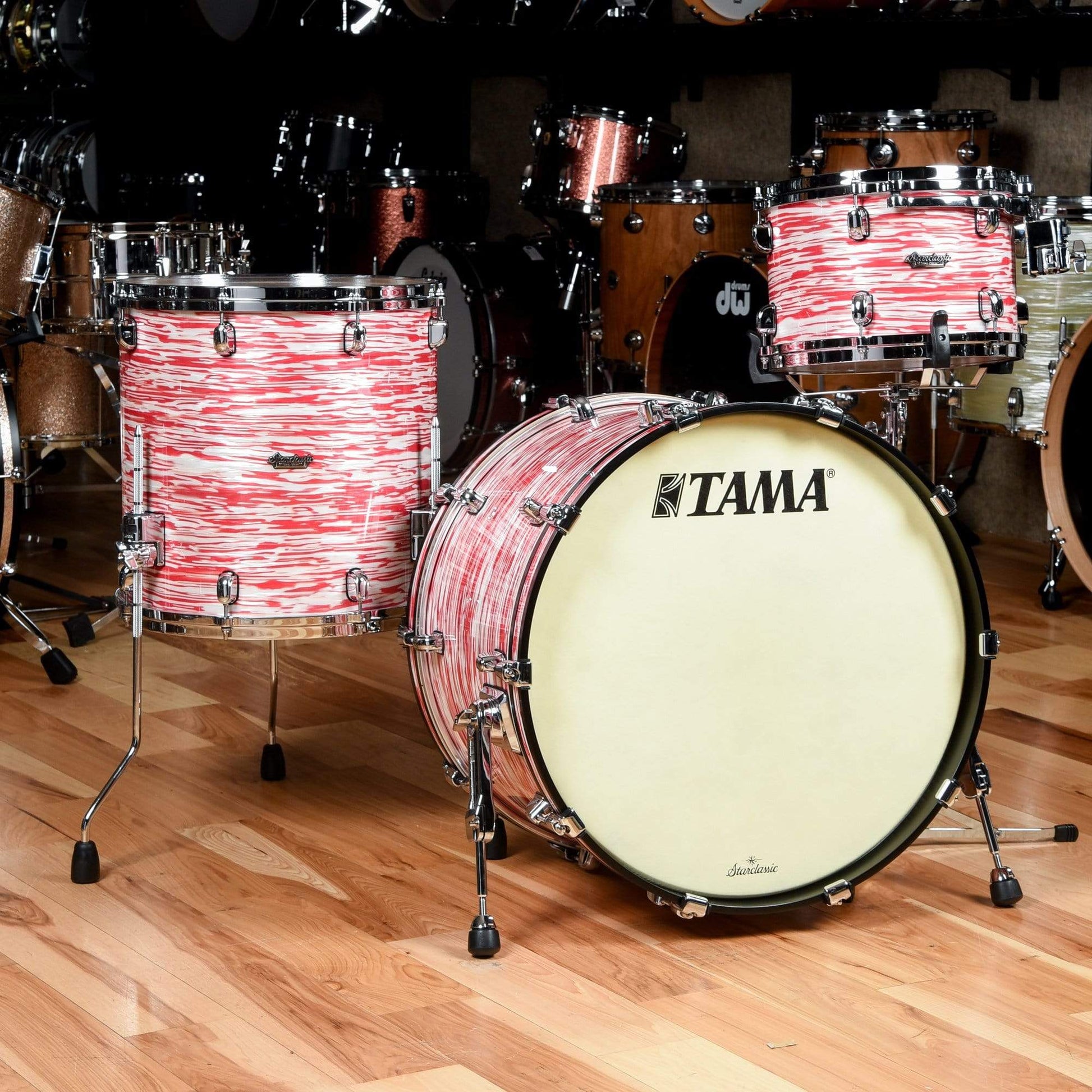 Tama Starclassic 12/16/22 3pc. Maple Drum Kit Red & White Oyster Drums and Percussion / Acoustic Drums / Full Acoustic Kits