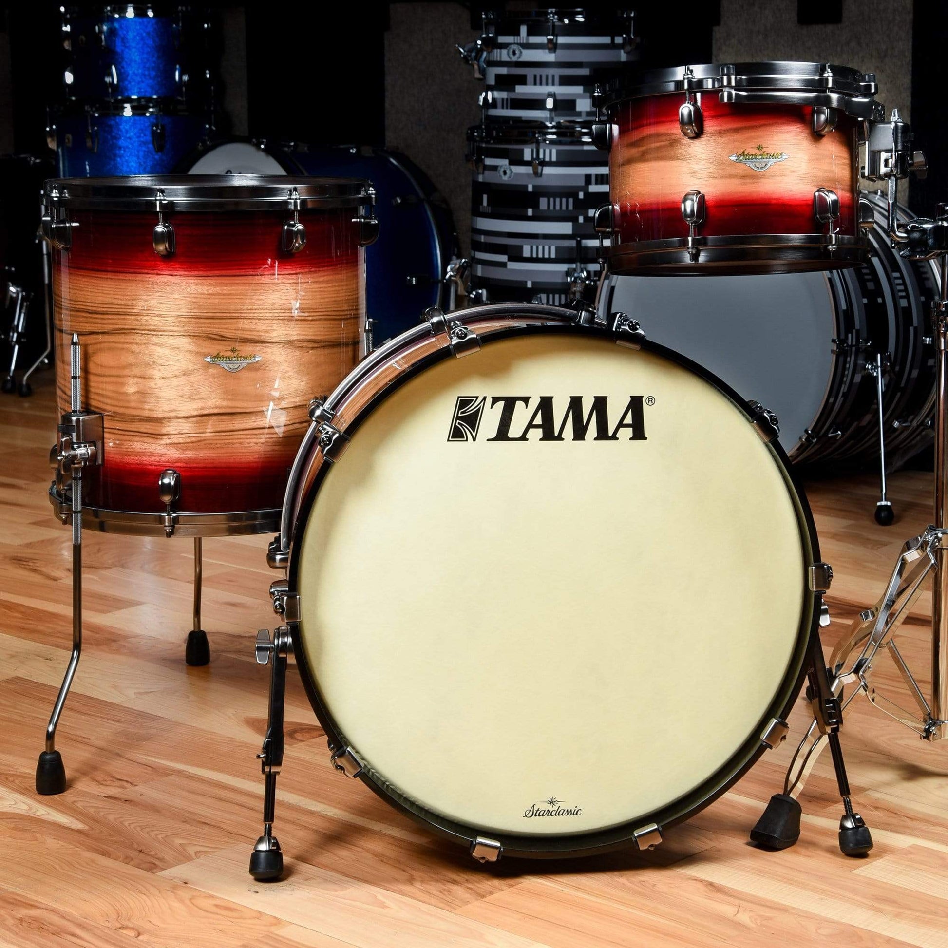 Tama Starclassic 12/16/22 3pc. Maple Exotic Drum Kit Ruby Pacific Walnut Burst w/Smoked Black Nickel Hardware Drums and Percussion / Acoustic Drums / Full Acoustic Kits