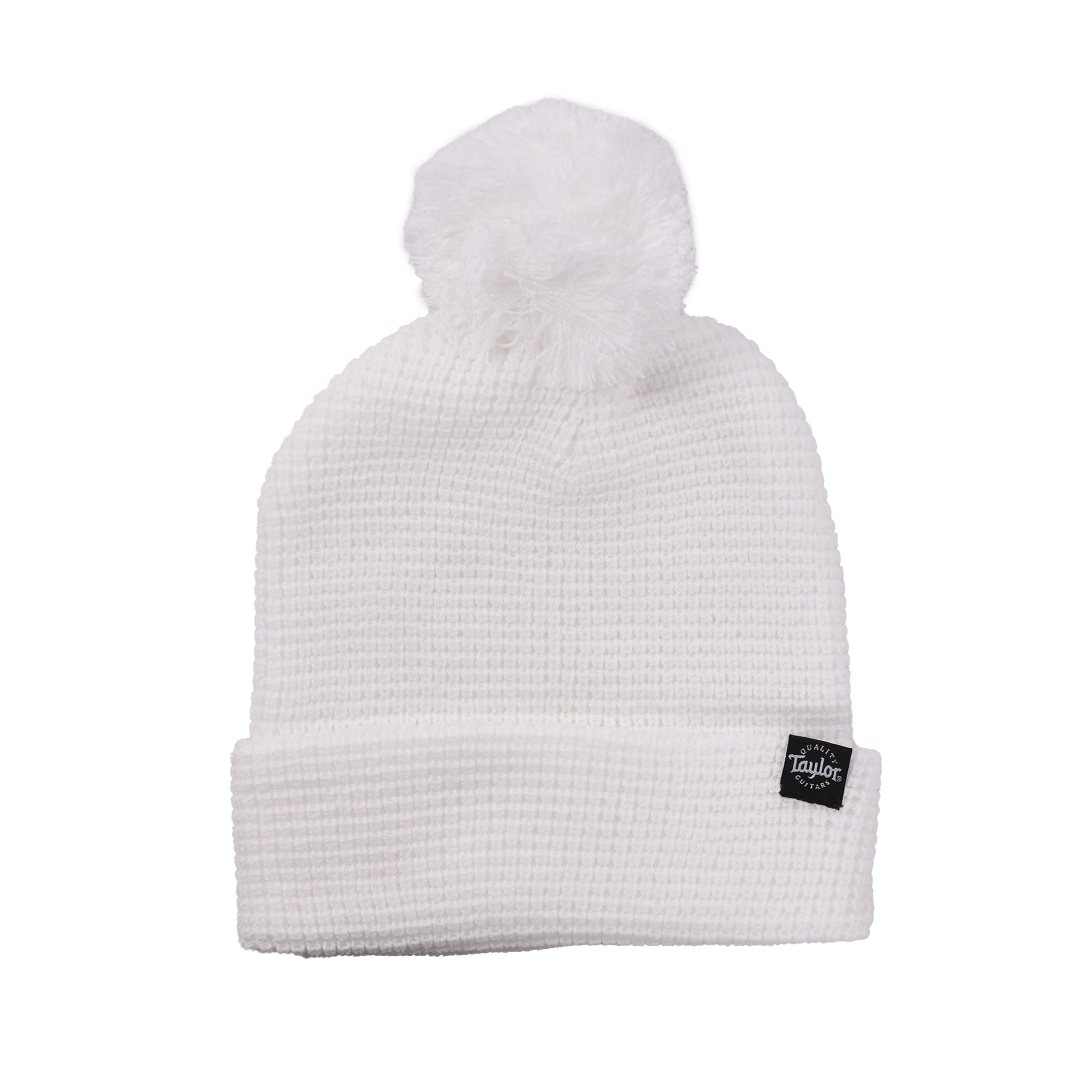 Taylor Pom Beanie White Waffle Knit Accessories / Merchandise