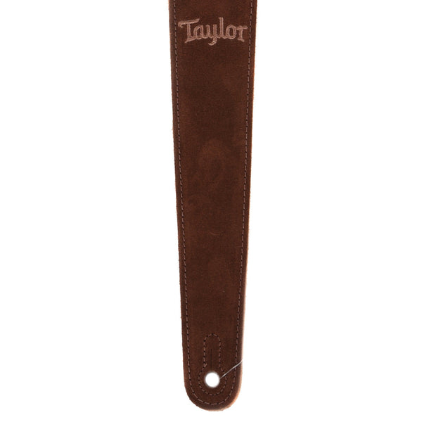 Taylor Guitar Strap Chocolate Embroidered Suede 2.5