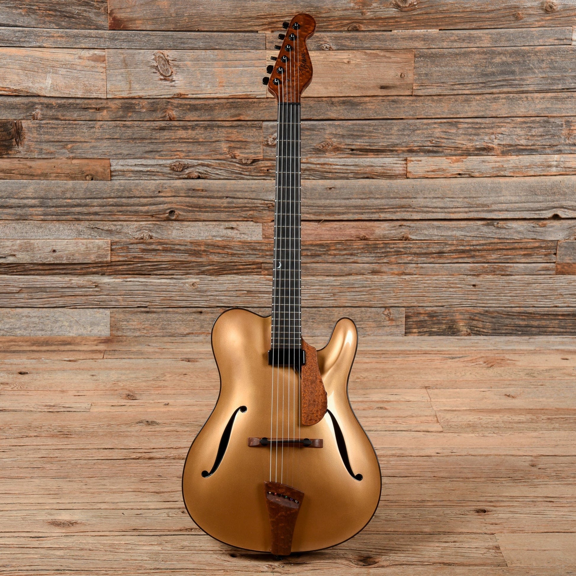 Tim Bram ThinLine Tribute Gold Top European Spruce/Figured Sapele w/Kent Armstrong Mini PAF Electric Guitars / Hollow Body