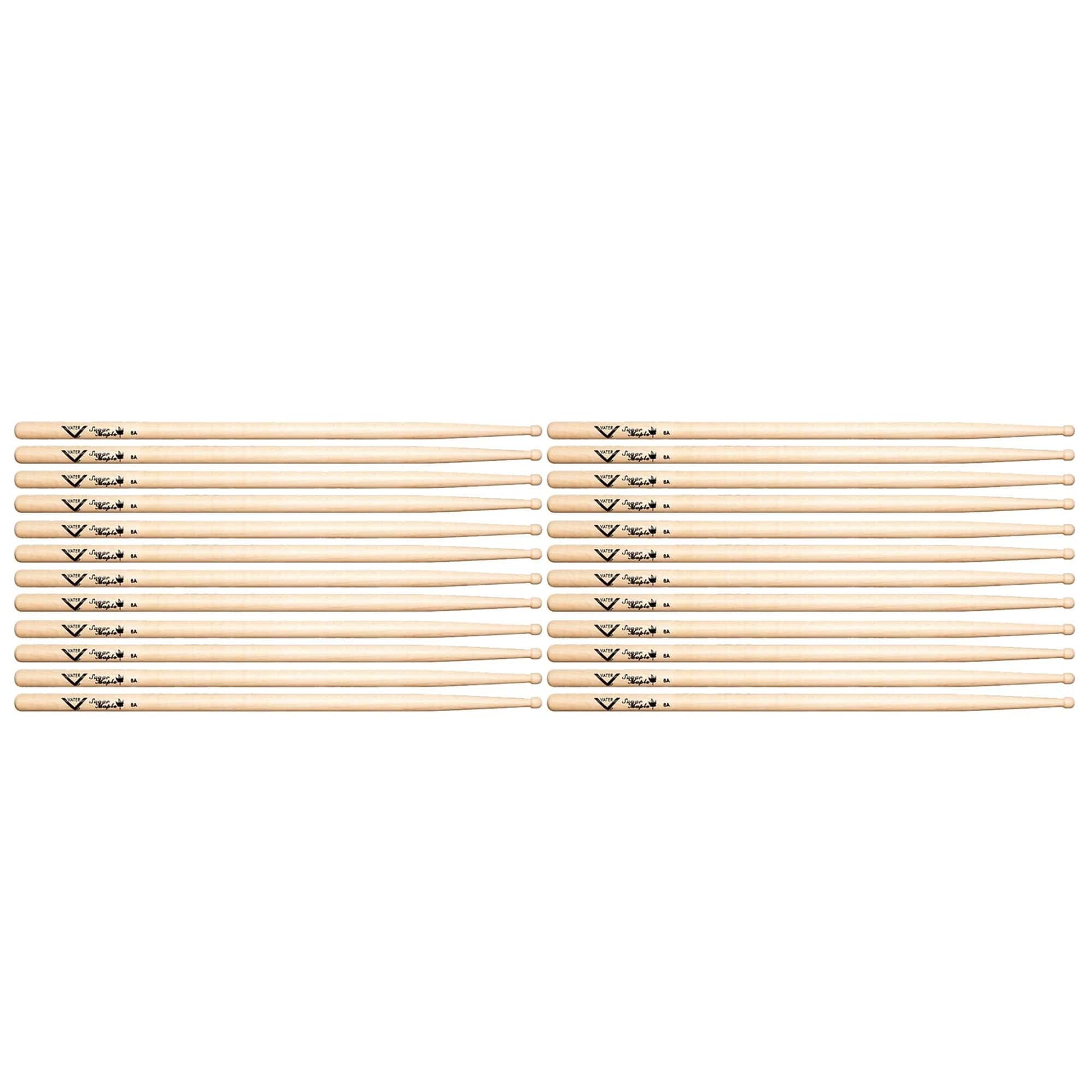 Vater 8A Sugar Maple Wood Tip Drum Sticks (12 Pair Bundle) Drums and Percussion / Parts and Accessories / Drum Sticks and Mallets