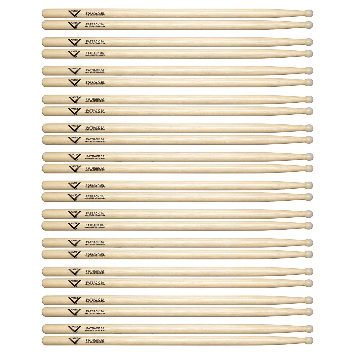 Vater Hickory 3A Fatback Nylon Tip Drum Sticks (12 Pair Bundle) Drums and Percussion / Parts and Accessories / Drum Sticks and Mallets