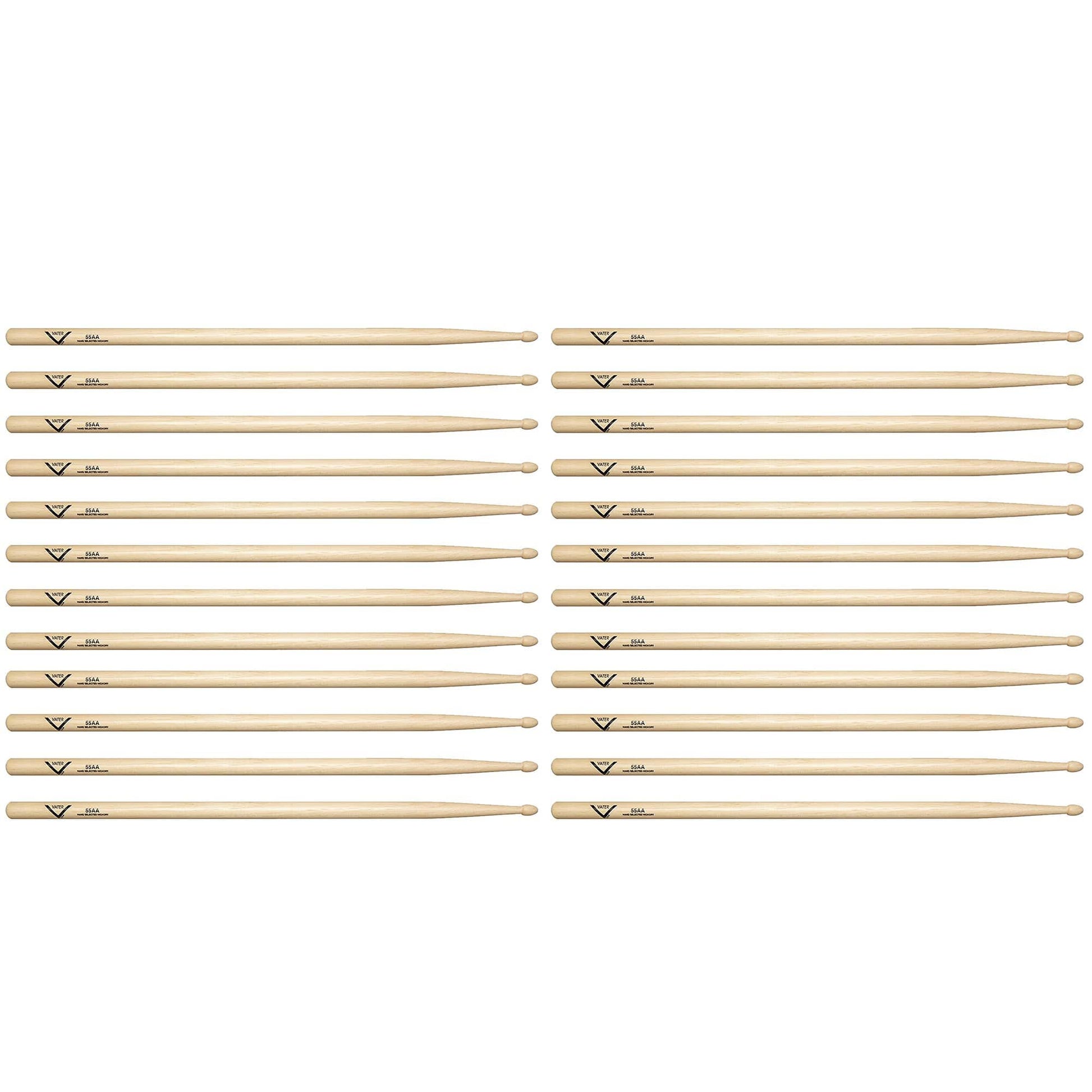 Vater Hickory 55AA Wood Tip Drum Sticks (12 Pair Bundle) Drums and Percussion / Parts and Accessories / Drum Sticks and Mallets