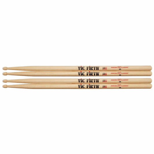 Vic Firth 5A Wood Tip Drum Sticks (2 Pair Bundle) Drums and Percussion / Parts and Accessories / Drum Sticks and Mallets