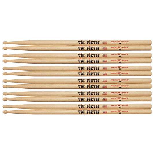 Vic Firth 5A Wood Tip Drum Sticks (6 Pair Bundle) Drums and Percussion / Parts and Accessories / Drum Sticks and Mallets