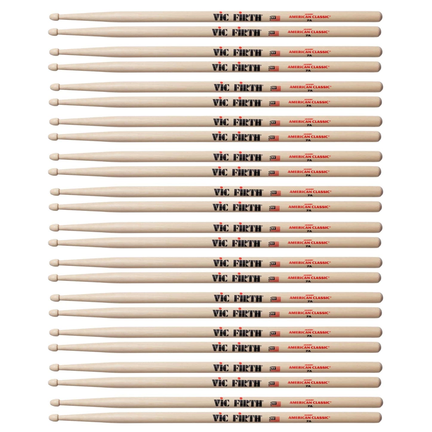 Vic Firth 7A Wood Tip Drum Sticks (12 Pair Bundle) Drums and Percussion / Parts and Accessories / Drum Sticks and Mallets