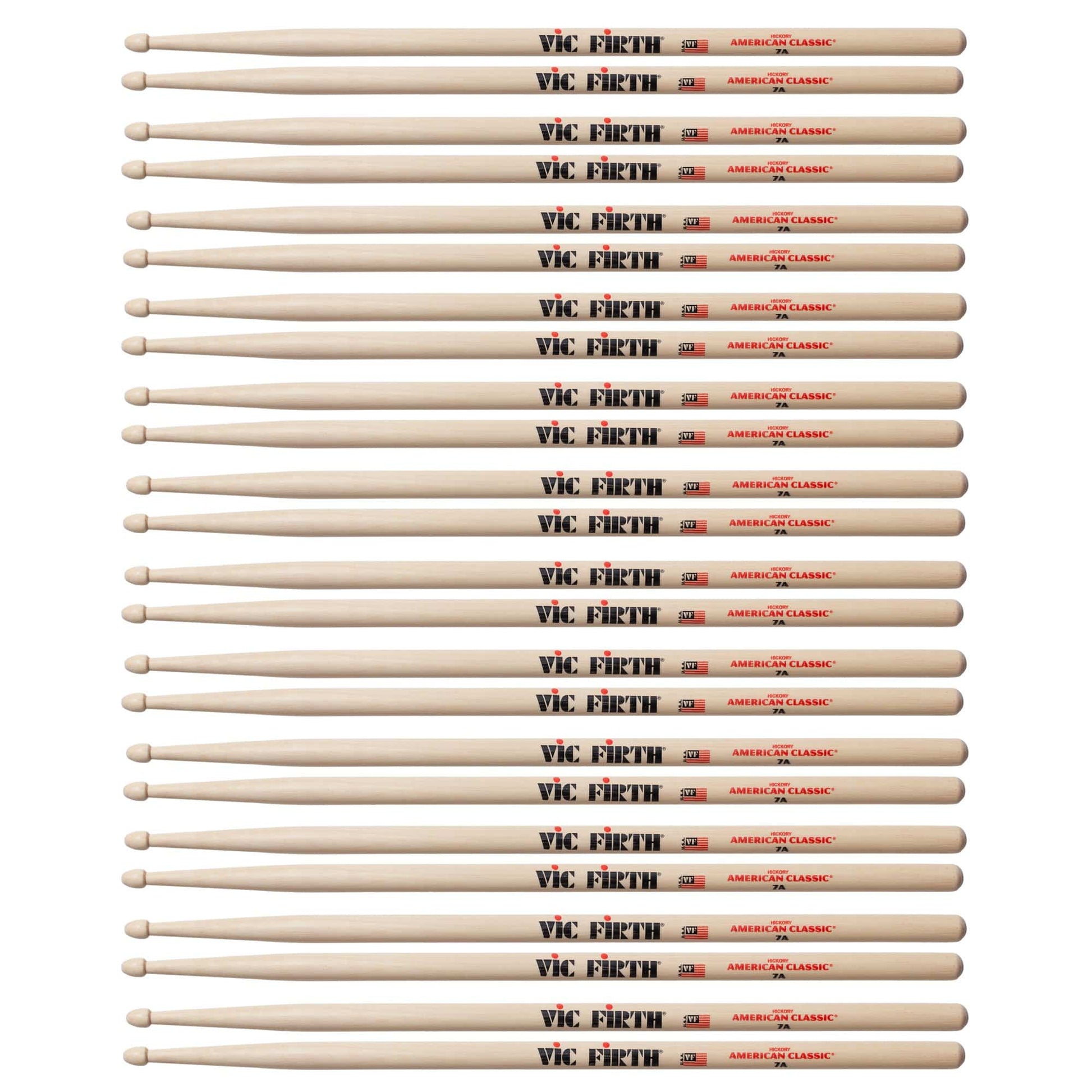 Vic Firth 7A Wood Tip Drum Sticks (12 Pair Bundle) Drums and Percussion / Parts and Accessories / Drum Sticks and Mallets