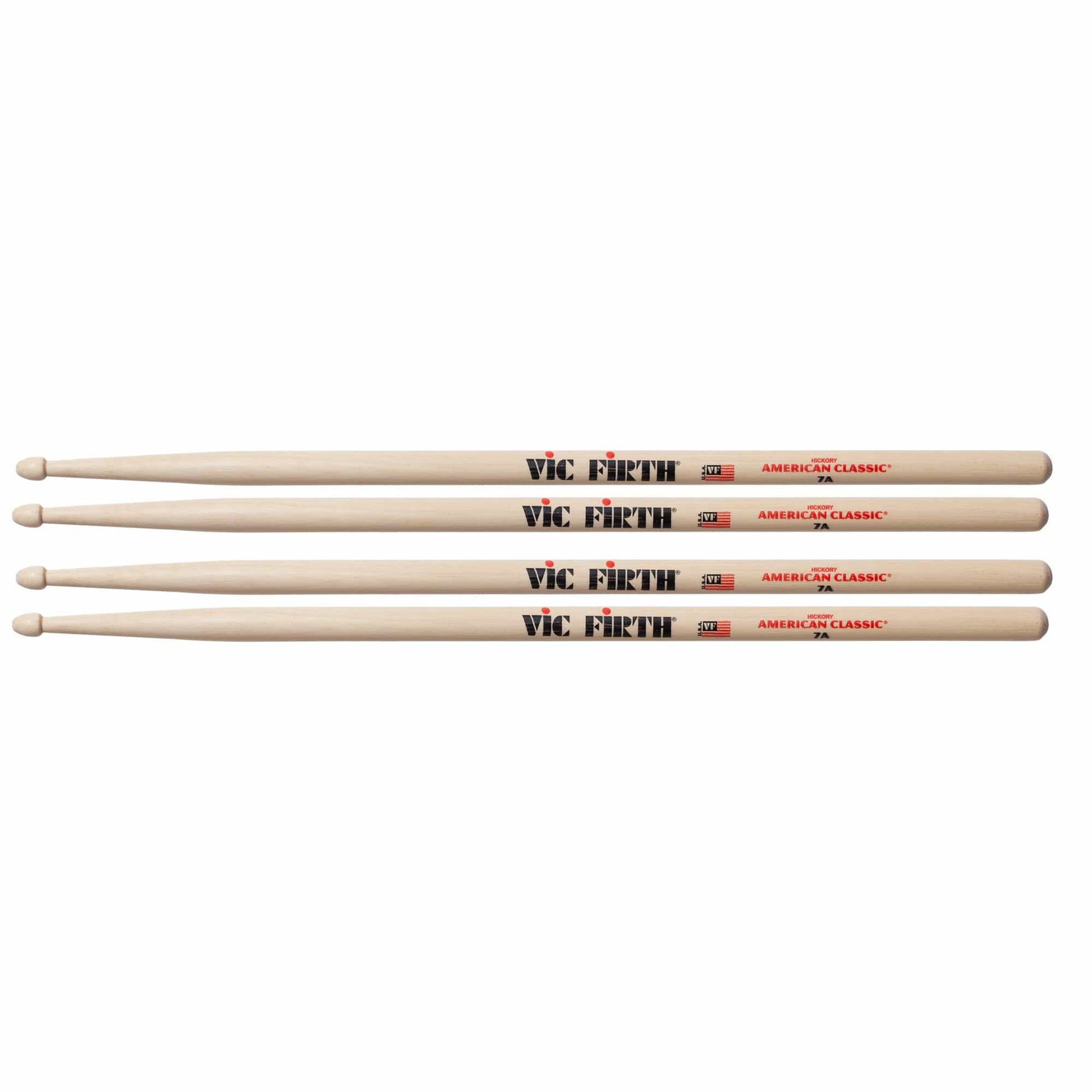 Vic Firth 7A Wood Tip Drum Sticks (2 Pair Bundle) Drums and Percussion / Parts and Accessories / Drum Sticks and Mallets