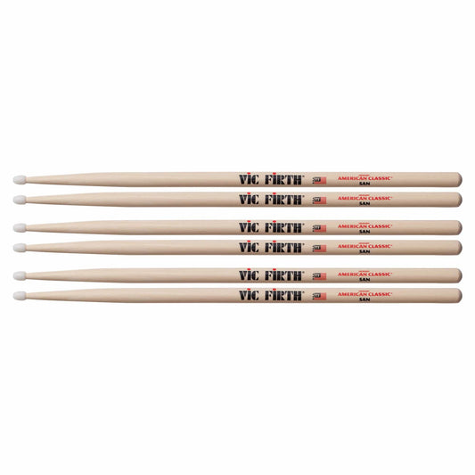 Vic Firth American Classic 5A Nylon Tip Drum Sticks (3 Pair Bundle) Drums and Percussion / Parts and Accessories / Drum Sticks and Mallets