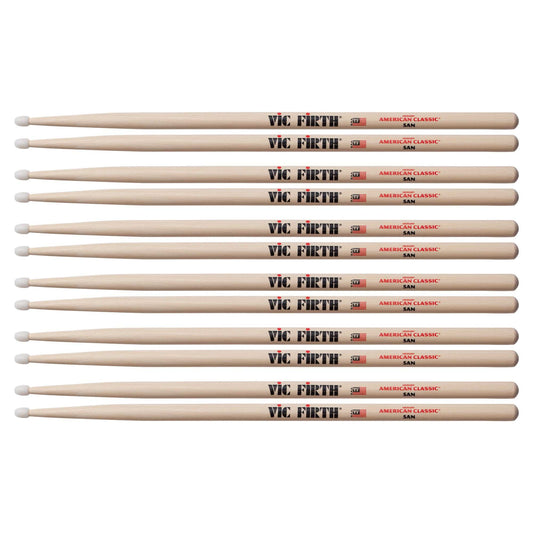 Vic Firth American Classic 5A Nylon Tip Drum Sticks (6 Pair Bundle) Drums and Percussion / Parts and Accessories / Drum Sticks and Mallets