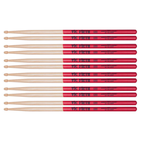 Vic Firth American Classic 5A Vic Grip Wood Tip Drum Sticks (6 Pair Bundle) Drums and Percussion / Parts and Accessories / Drum Sticks and Mallets