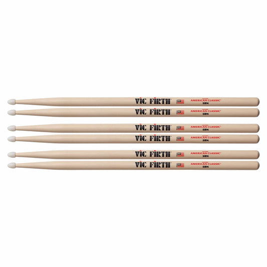 Vic Firth American Classic 5B Nylon Tip Drum Sticks (3 Pair Bundle) Drums and Percussion / Parts and Accessories / Drum Sticks and Mallets