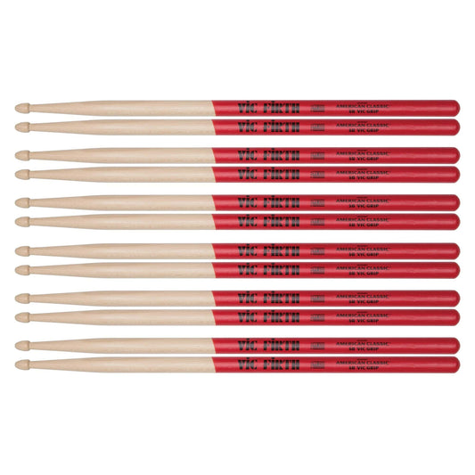 Vic Firth American Classic 5B Vic Grip Wood Tip Drum Sticks (6 Pair Bundle) Drums and Percussion / Parts and Accessories / Drum Sticks and Mallets