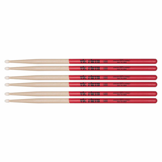 Vic Firth American Classic 7A Vic Grip Nylon Tip Drum Sticks (3 Pair Bundle) Drums and Percussion / Parts and Accessories / Drum Sticks and Mallets