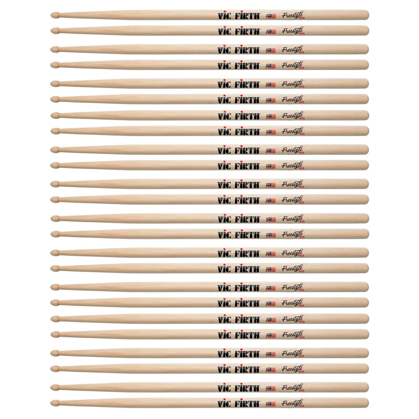 Vic Firth American Concept Freestyle 85A Wood Tip Drum Sticks (12 Pair Bundle) Drums and Percussion / Parts and Accessories / Drum Sticks and Mallets