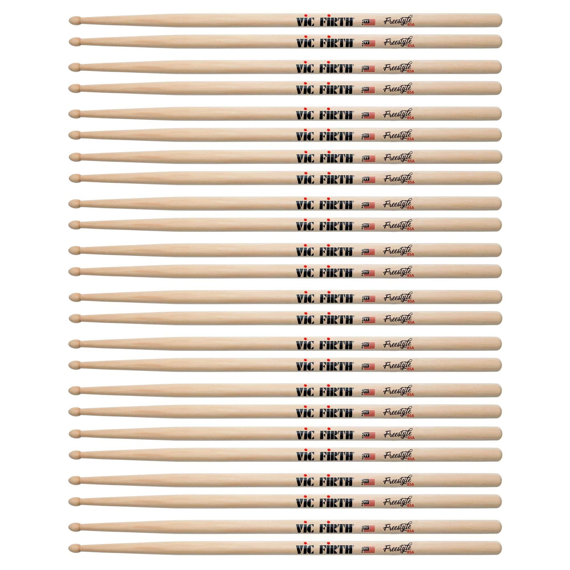 Vic Firth American Concept Freestyle 85A Wood Tip Drum Sticks (12 Pair Bundle) Drums and Percussion / Parts and Accessories / Drum Sticks and Mallets