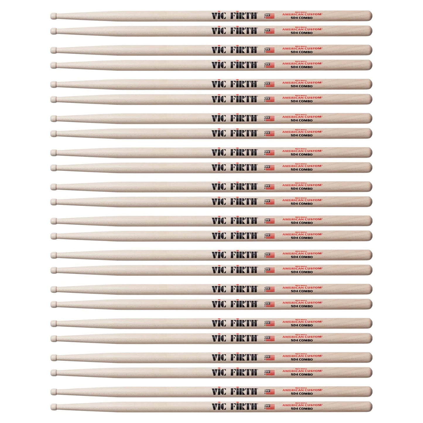 Vic Firth American Custom SD4 Combo Drum Sticks (12 Pair Bundle) Drums and Percussion / Parts and Accessories / Drum Sticks and Mallets