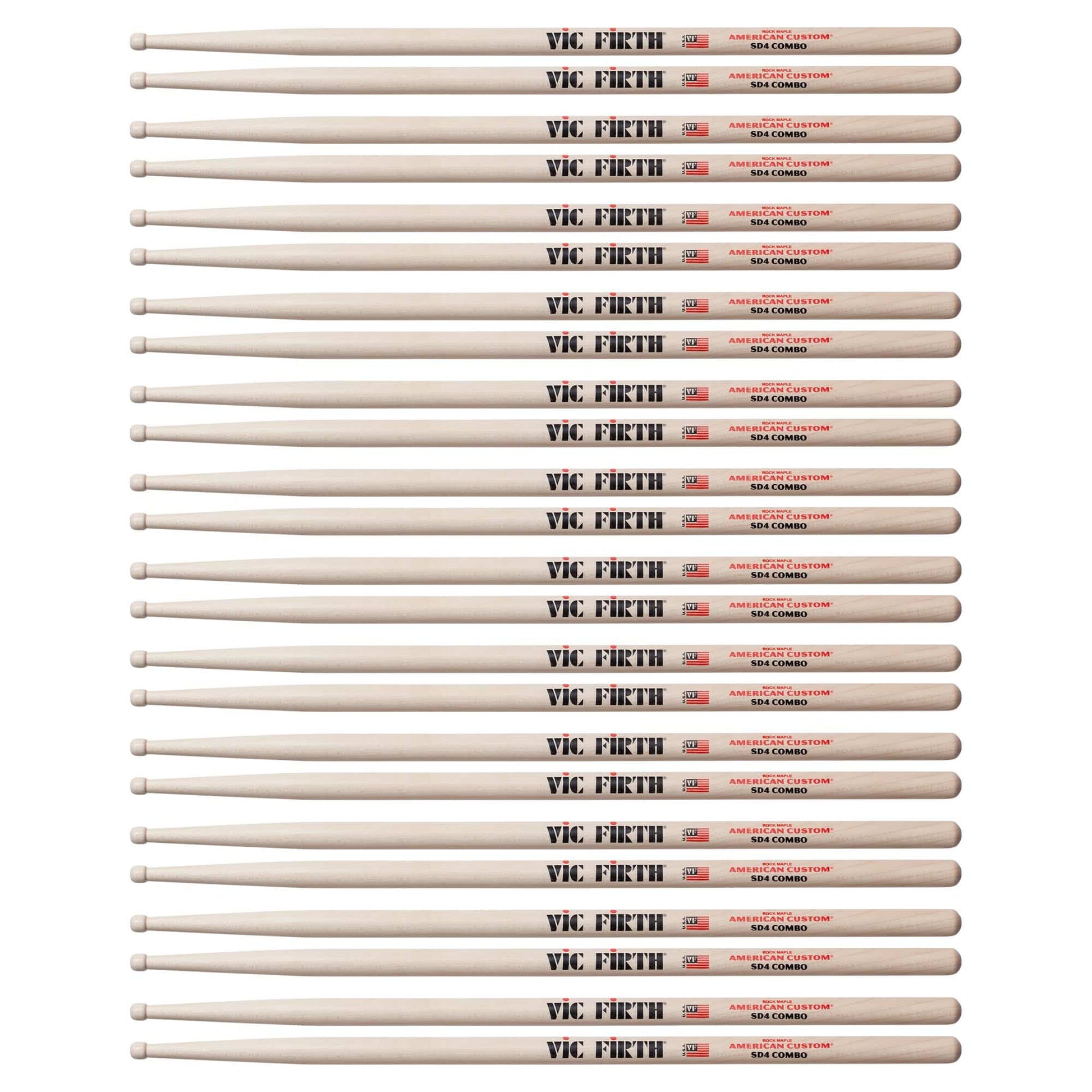 Vic Firth American Custom SD4 Combo Drum Sticks (12 Pair Bundle) Drums and Percussion / Parts and Accessories / Drum Sticks and Mallets