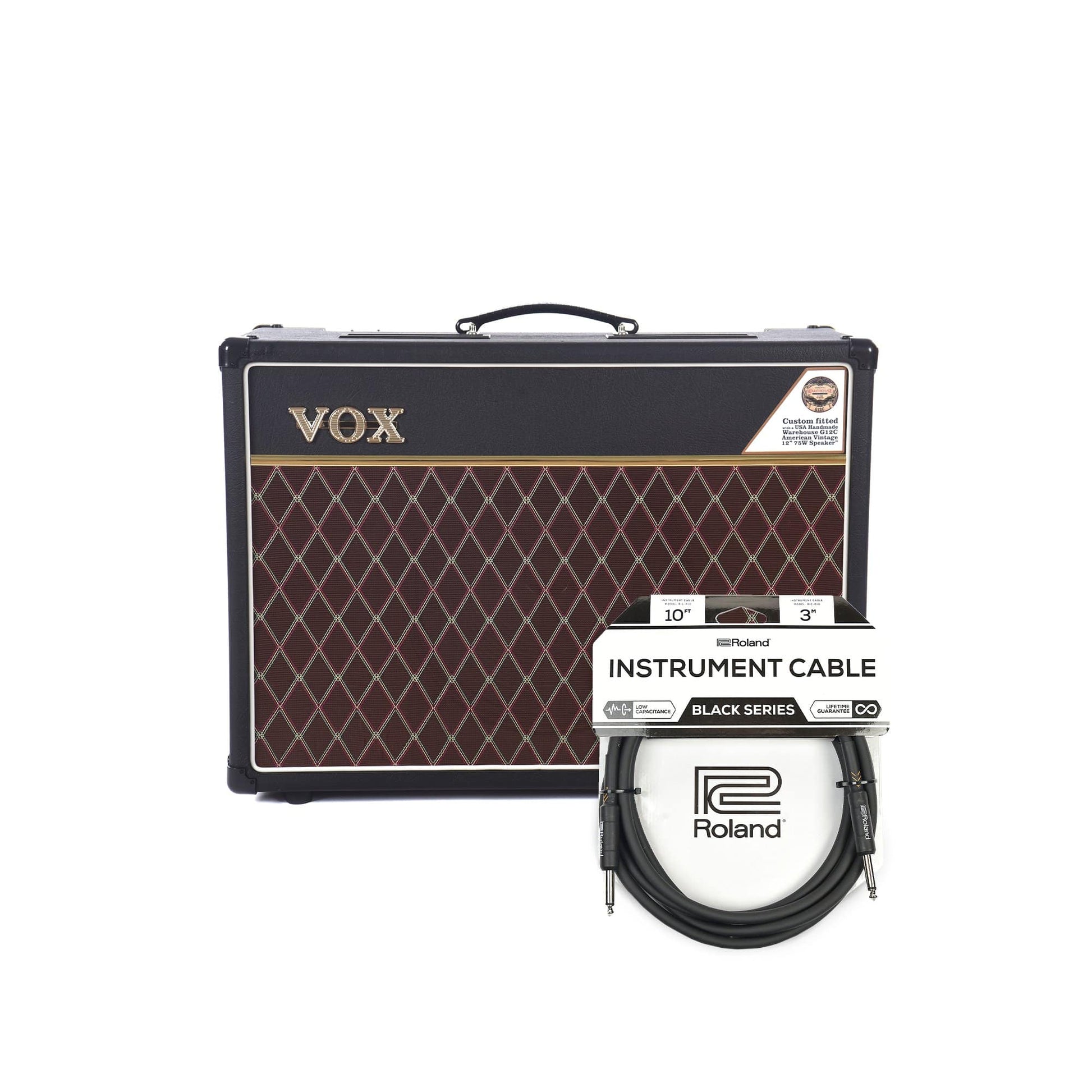 Vox AC15C1 15w 1x12 Combo w/Warehouse G12C Speaker Cable Bundle Amps / Guitar Combos