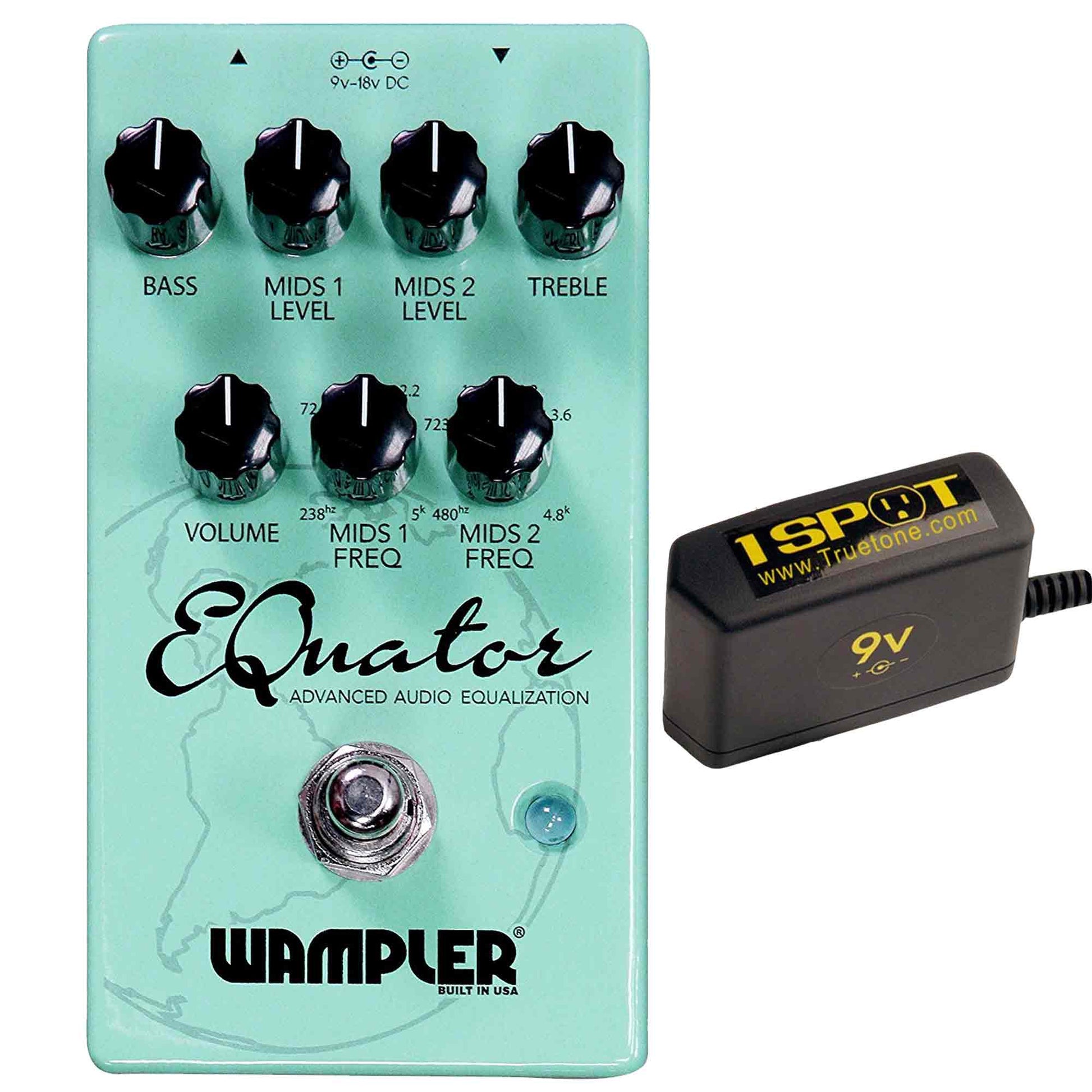 Wampler Equator EQ Bundle w/ Truetone 1 Spot Space Saving 9v Adapter Effects and Pedals / EQ