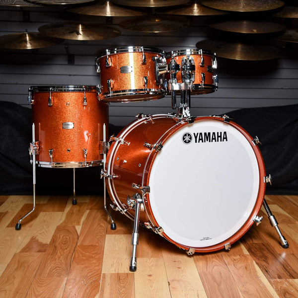 Yamaha Absolute Hybrid Maple 10/12/16/22 4pc. Drum Kit Orange Sparkle ...