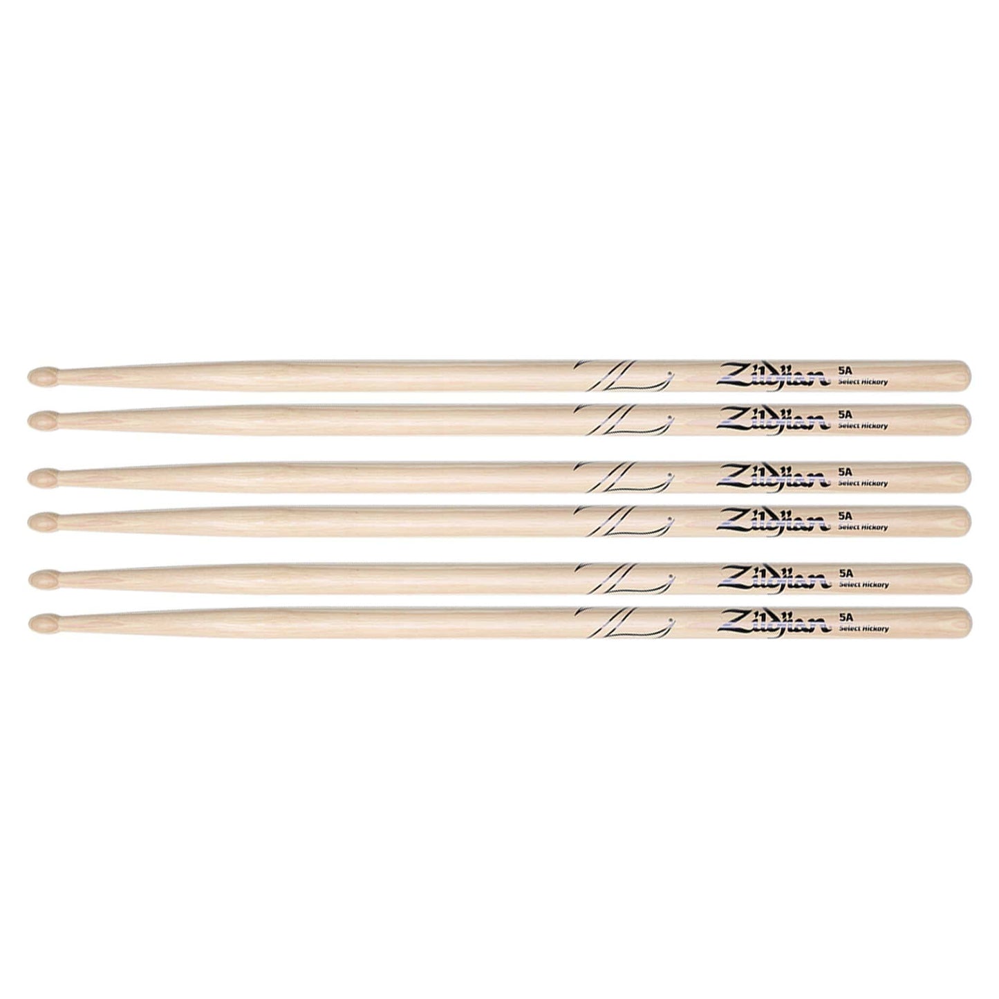 Zildjian 5A Natural Wood Tip Drum Sticks (3 Pair Bundle) Drums and Percussion / Parts and Accessories / Drum Sticks and Mallets