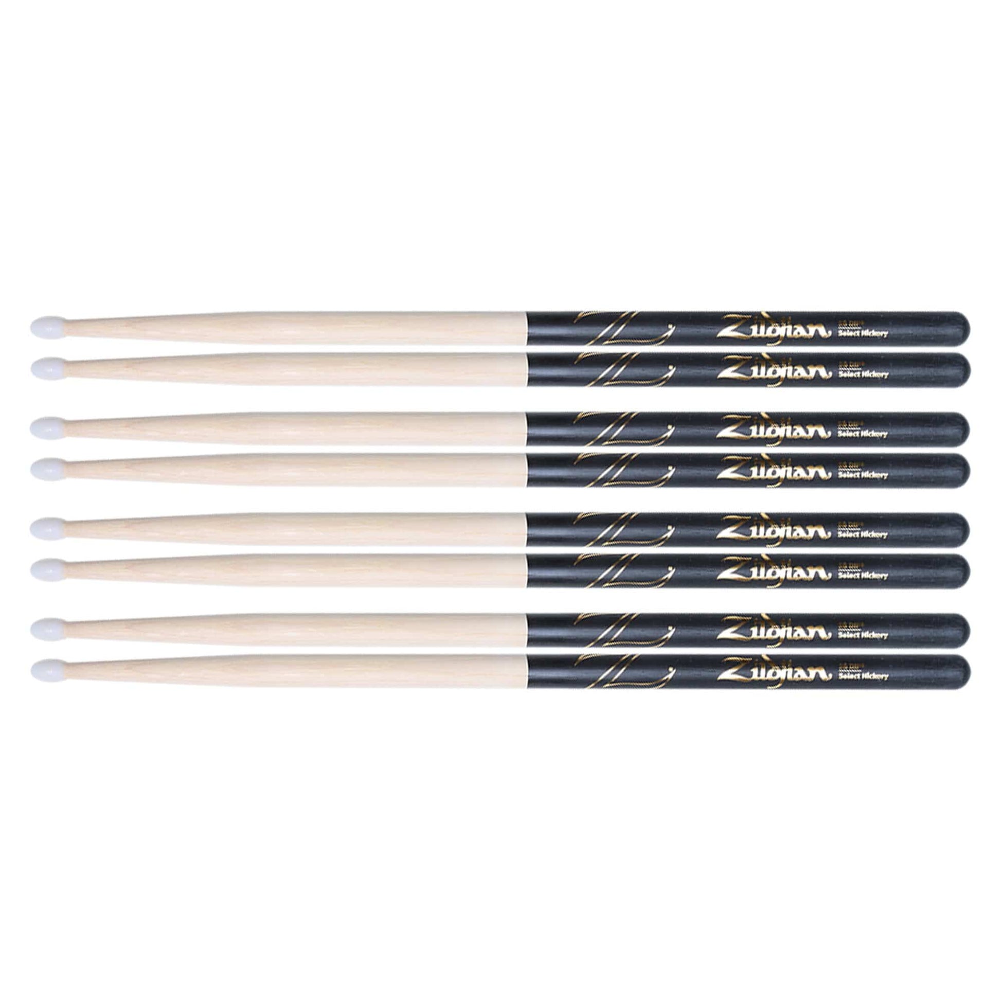 Zildjian 5B Nylon Tip Dip Drum Sticks (4 Pair Bundle) Drums and Percussion / Parts and Accessories / Drum Sticks and Mallets